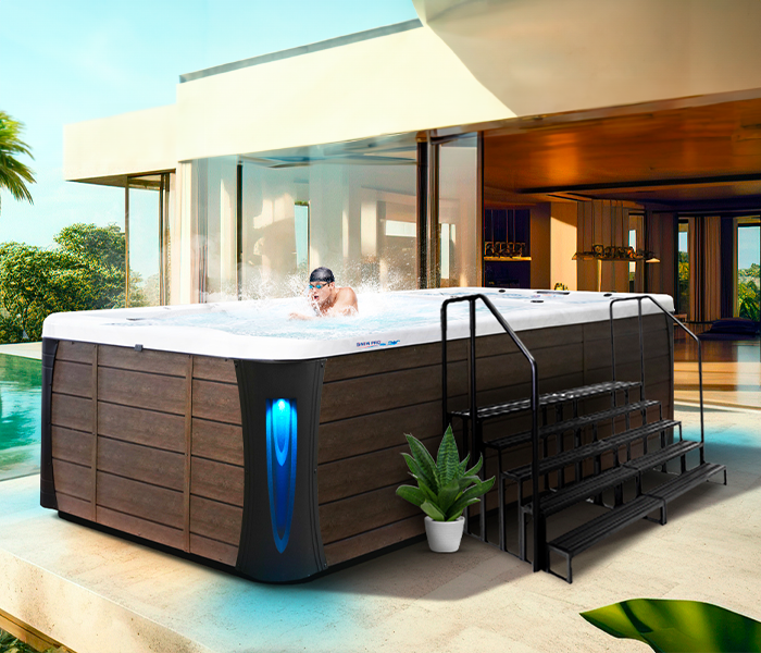 Calspas hot tub being used in a family setting - Doral